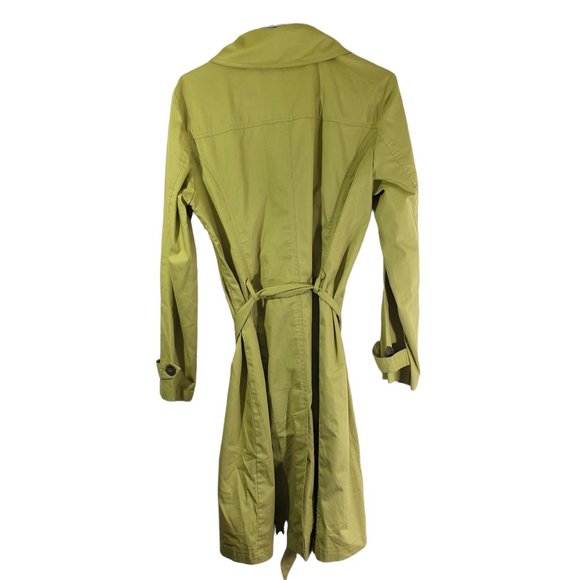 GARNET HILL Women's Small Green Solid Trench, Belted Jacket - Picture 3 of 8